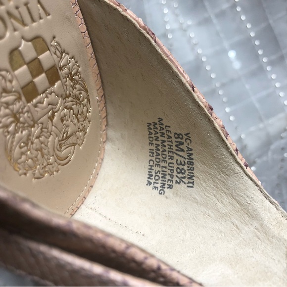 Vince Camuto Light Pink Snake Pattern with Gold Sparkle Heeled Sandals - Picture 16 of 16